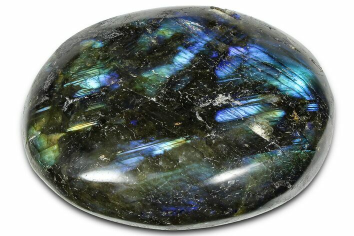 Flashy, Polished Labradorite Palm Stone - Madagascar #334290